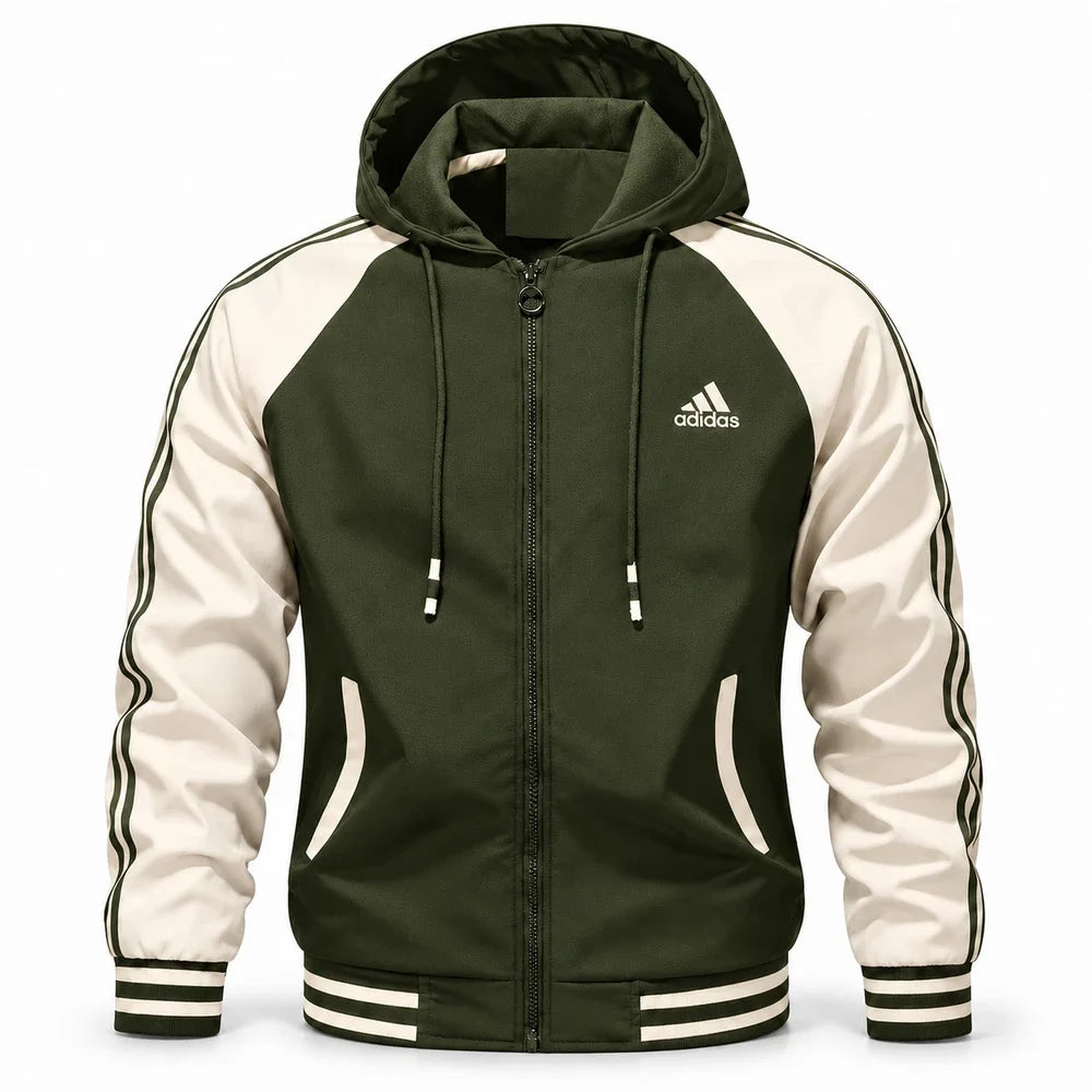 Autumn Color-Block Hooded Jacket