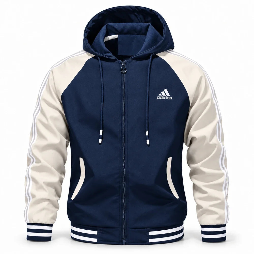 Autumn Color-Block Hooded Jacket