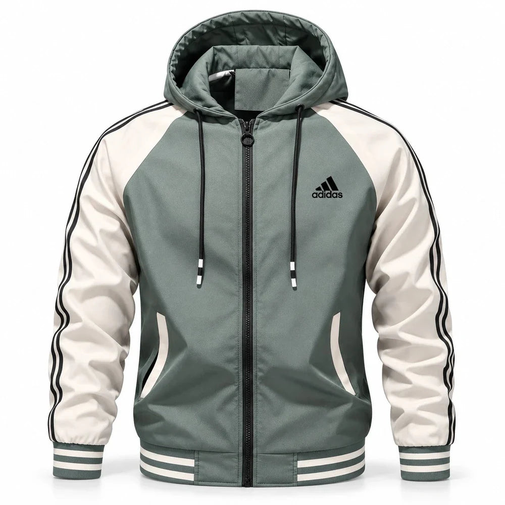 Autumn Color-Block Hooded Jacket