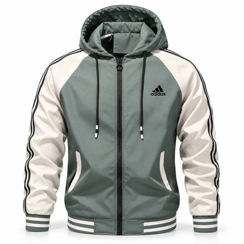 Autumn Color-Block Hooded Jacket