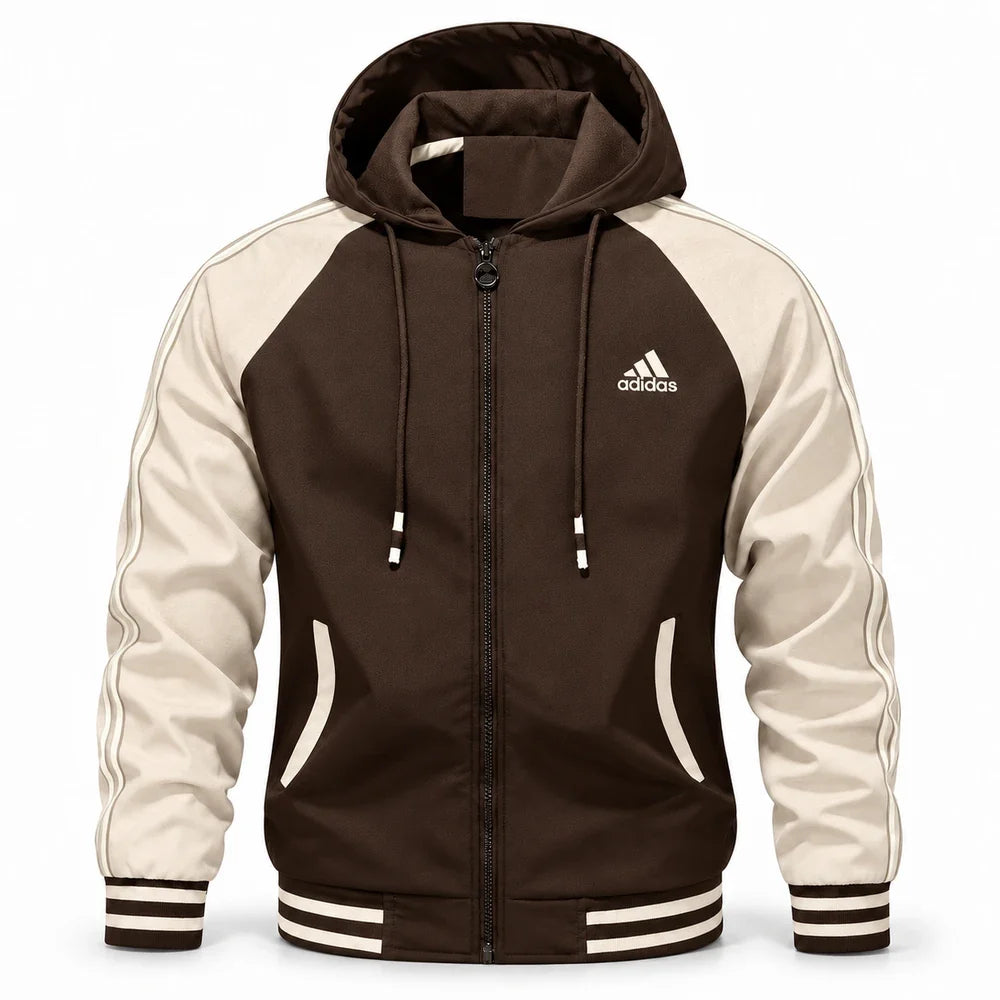 Autumn Color-Block Hooded Jacket