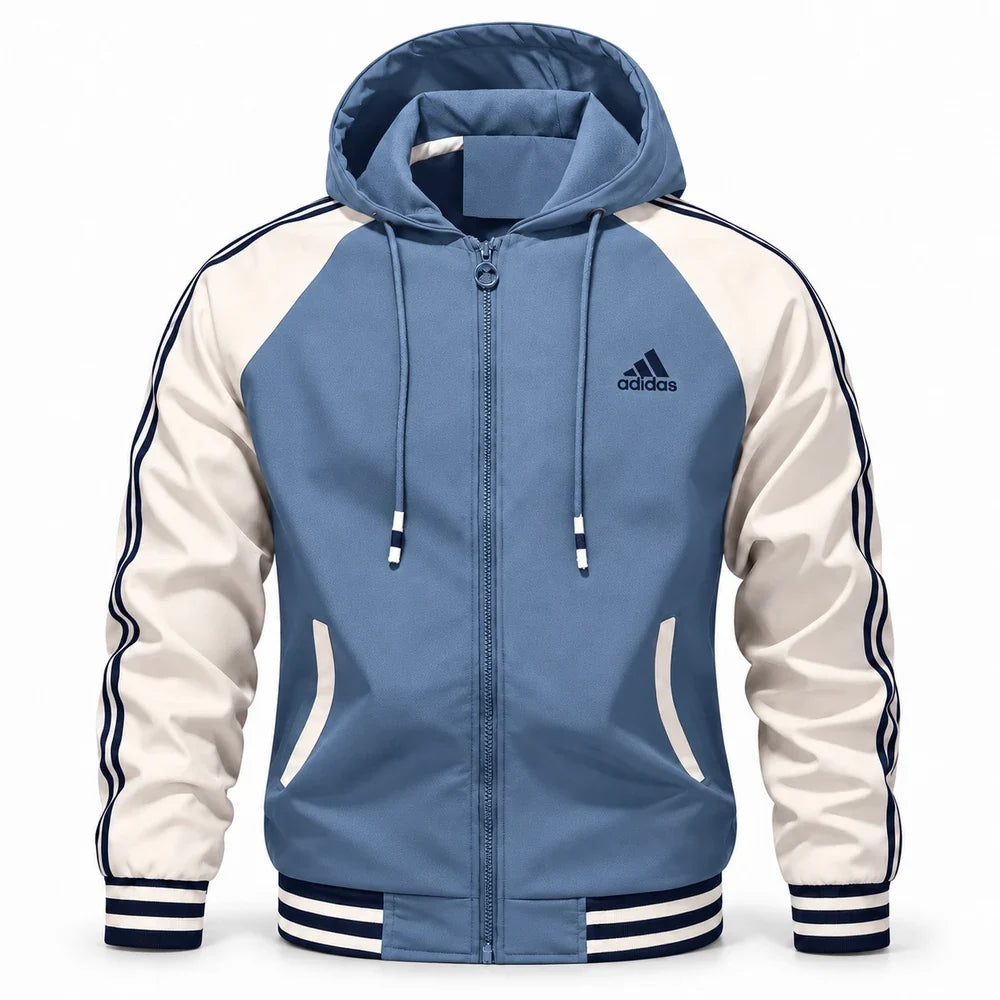 Autumn Color-Block Hooded Jacket