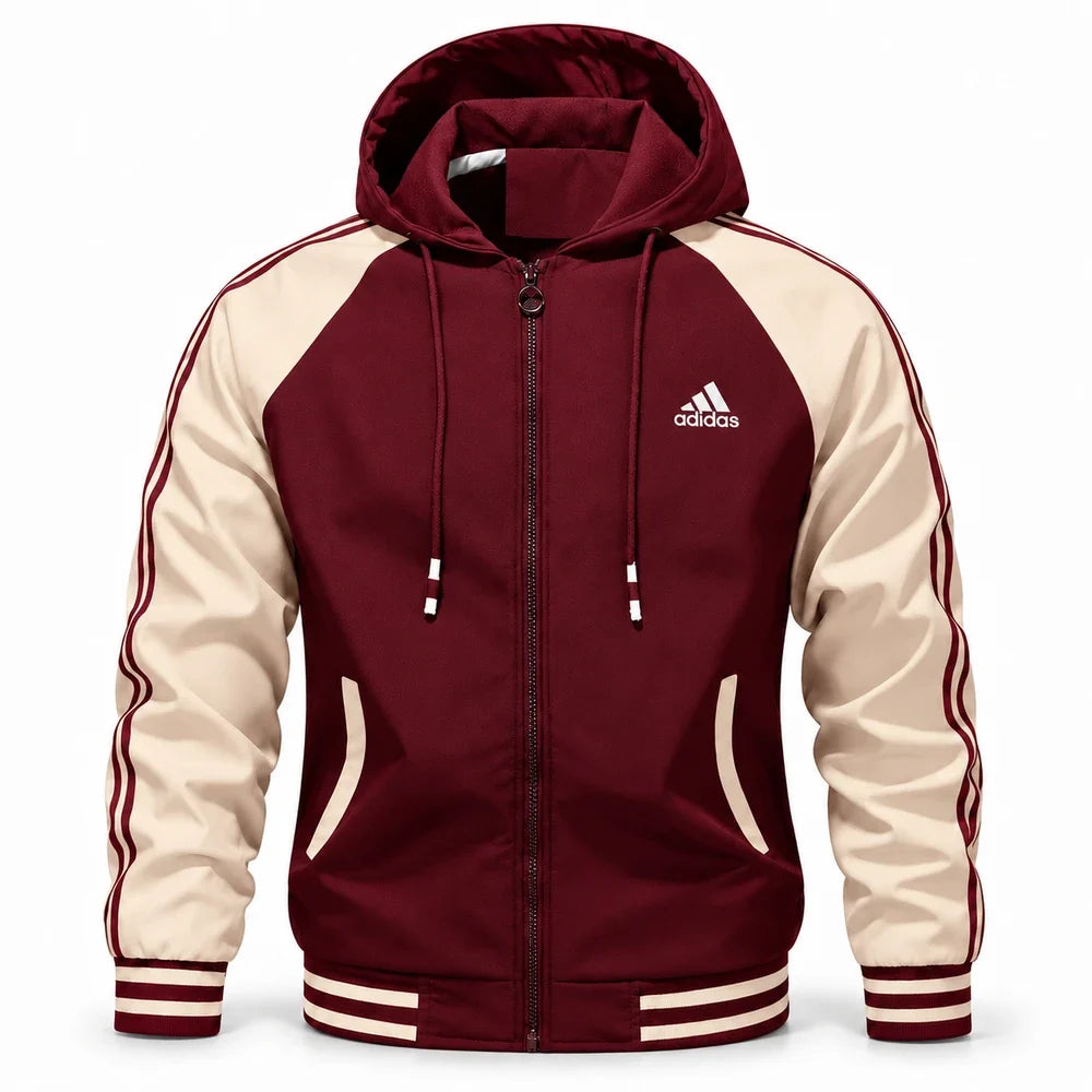 Autumn Color-Block Hooded Jacket