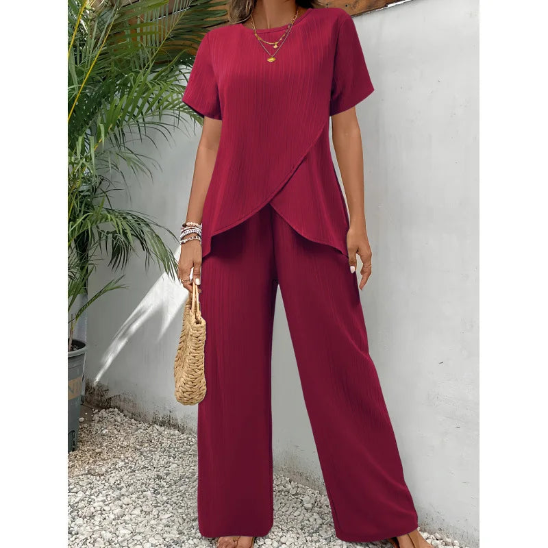Stylish and casual crossover irregular summer suit