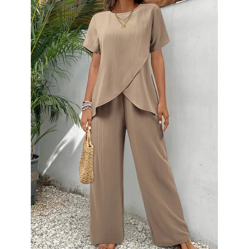 Stylish and casual crossover irregular summer suit