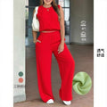 Sleeveless top and wide-leg pants two-piece set