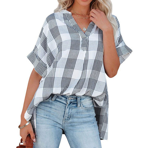 New summer short-sleeved thin V-neck shirt