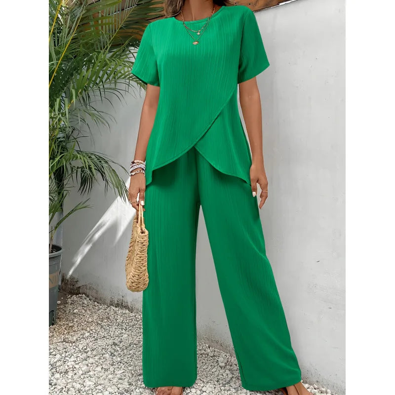 Stylish and casual crossover irregular summer suit