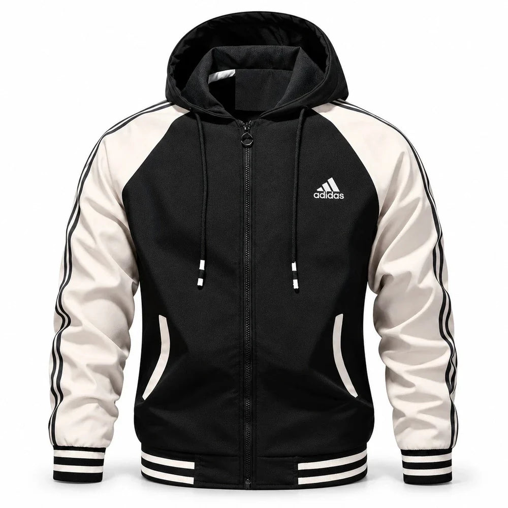 Autumn Color-Block Hooded Jacket