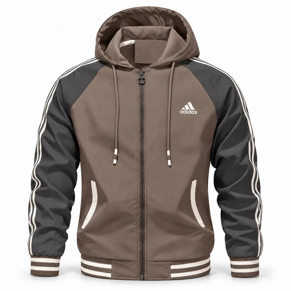 Autumn Color-Block Hooded Jacket